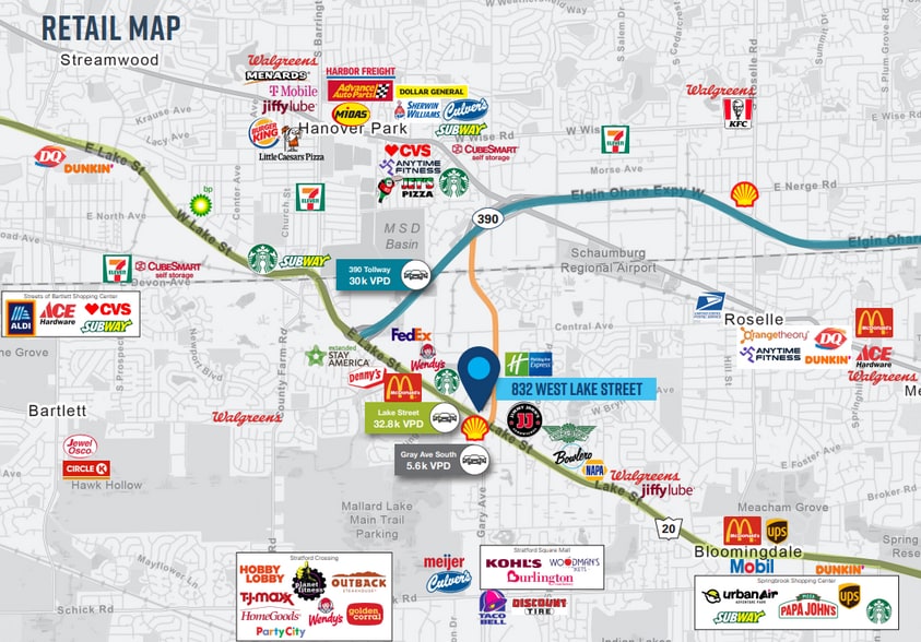 823 W Lake St, Hanover Park, IL for lease - Aerial - Image 3 of 3