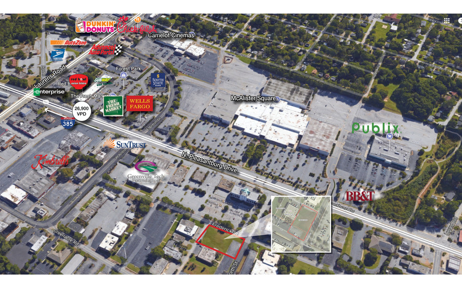 121 Edgeworth St, Greenville, SC for lease - Aerial - Image 1 of 1