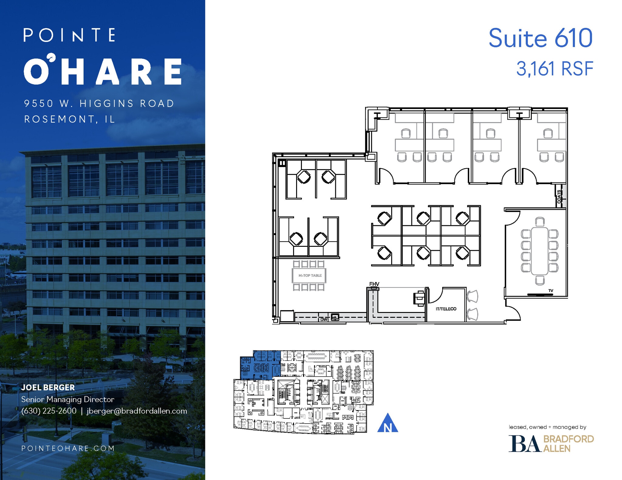 9550 W Higgins Rd, Rosemont, IL for lease Floor Plan- Image 1 of 1