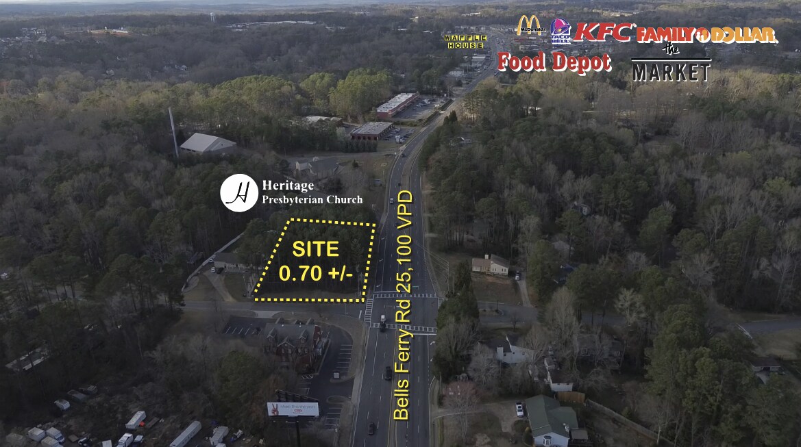 5299 Bells Ferry Rd, Acworth, GA for lease Aerial- Image 1 of 4