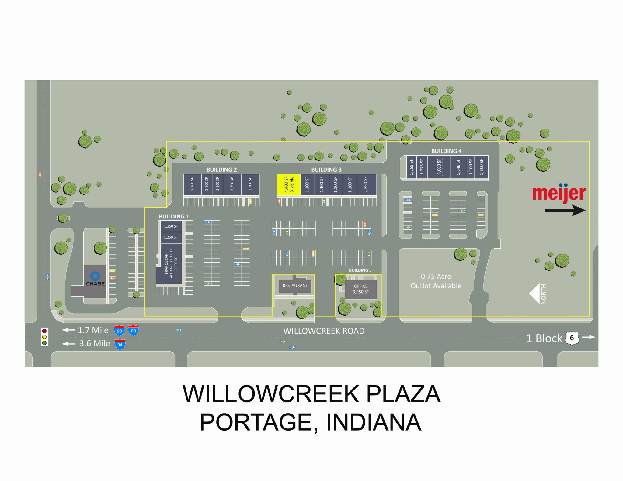 3283-3369 Willowcreek Rd, Portage, IN for lease Site Plan- Image 1 of 1