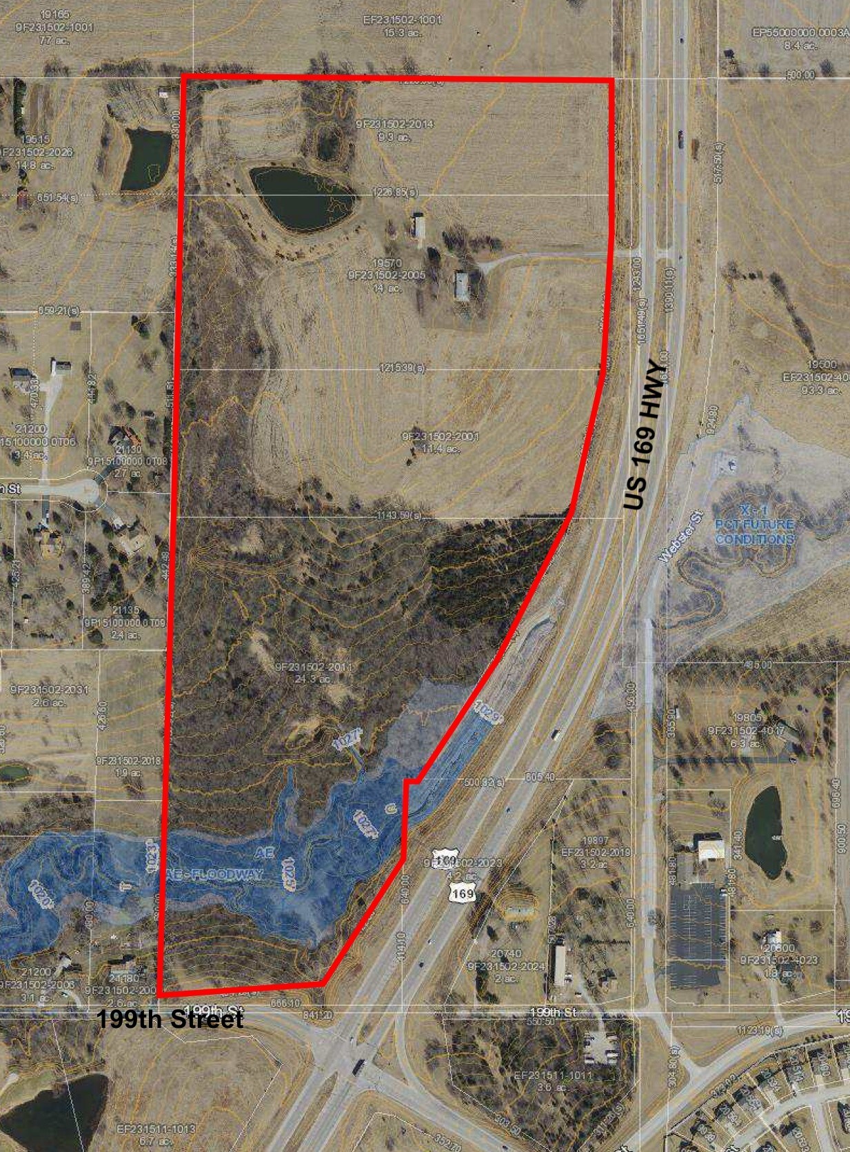 199 & 169 Hwy, Spring Hill, KS for sale Aerial- Image 1 of 1