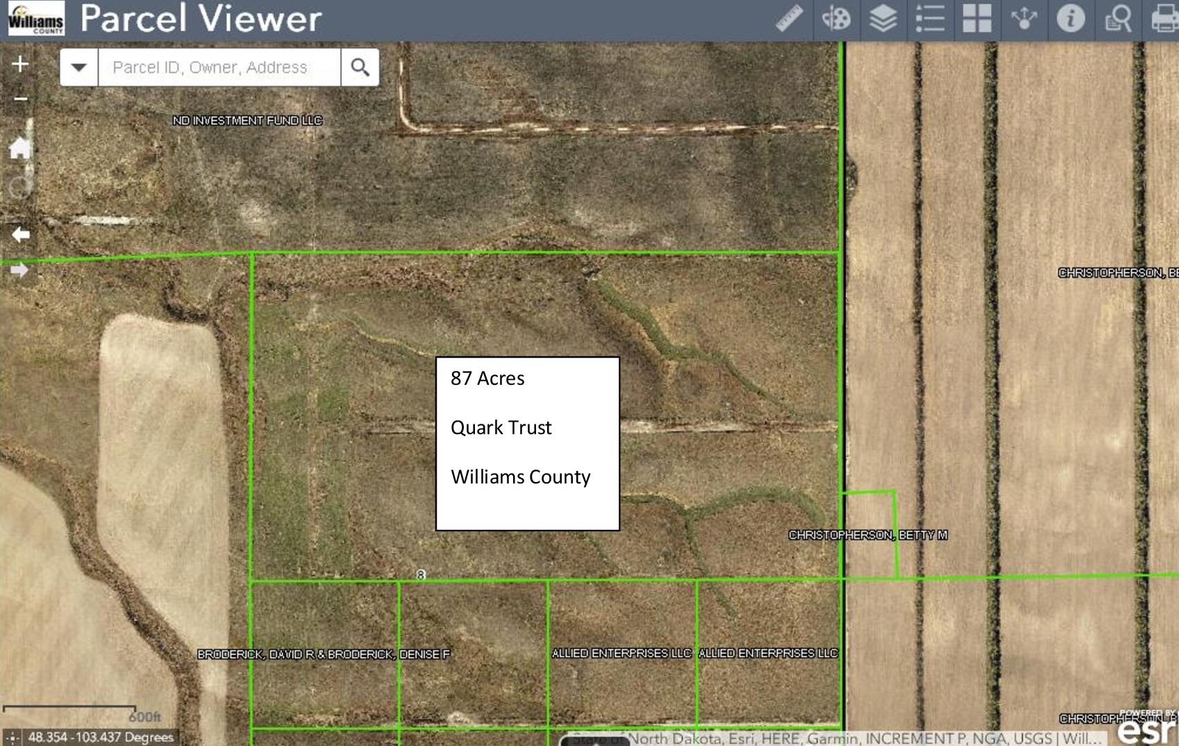 Highway 2 & 127th Road, Epping, ND for lease Aerial- Image 1 of 2