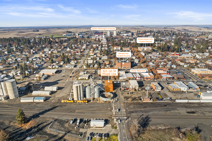 321 1st St, Cheney, WA for sale - Aerial - Image 2 of 5