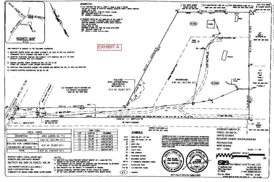 2094 Okatie Hwy, Bluffton, SC for sale Plat Map- Image 1 of 1