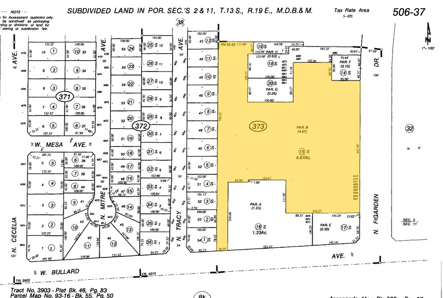 6055 N Figarden Dr, Fresno, CA for lease - Plat Map - Image 2 of 5