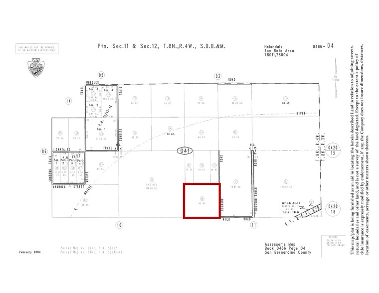 18606 Wild Rd, Helendale, CA for sale - Plat Map - Image 1 of 1