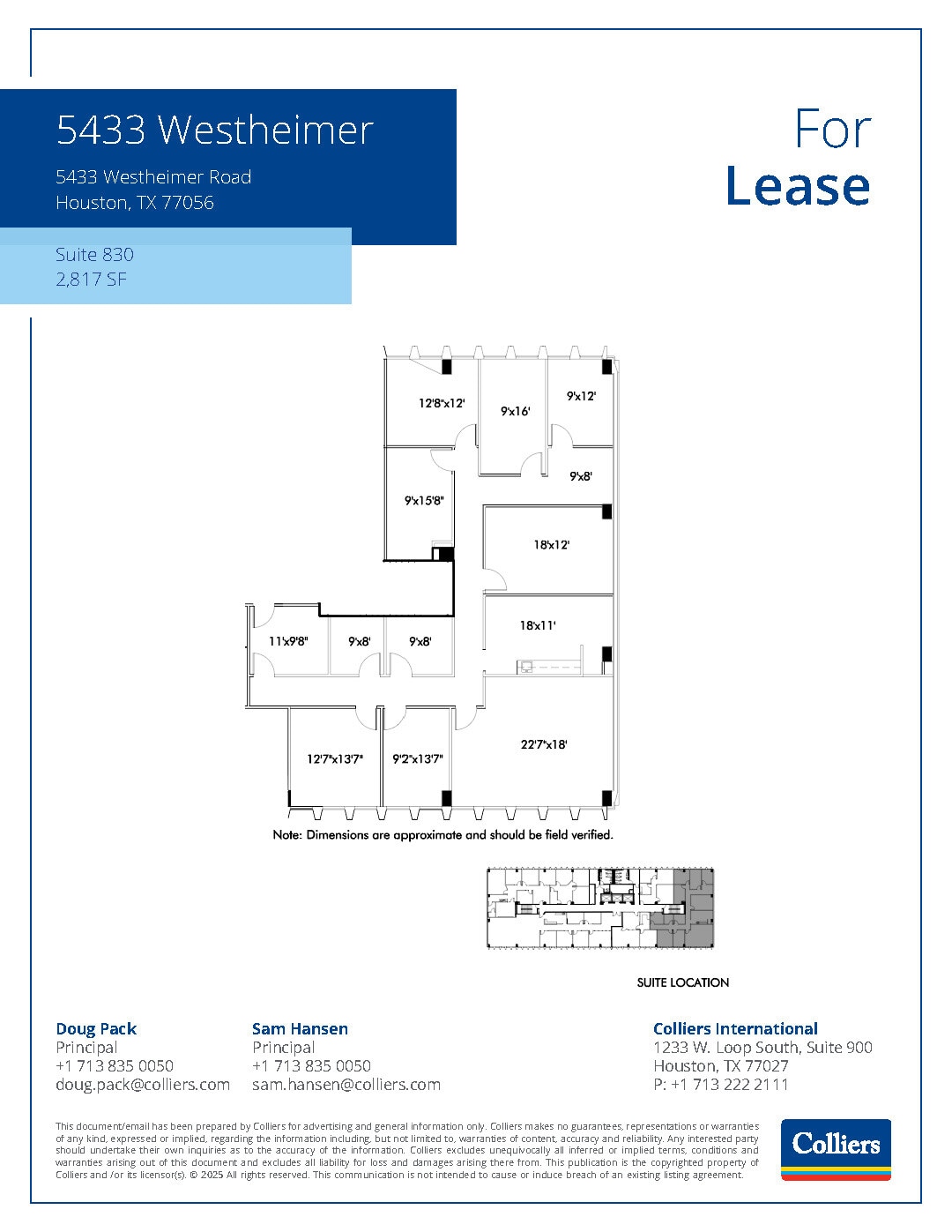 5433 Westheimer Rd, Houston, TX for lease Floor Plan- Image 1 of 1