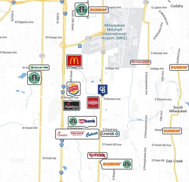 124 E Rawson Ave, Oak Creek, WI for sale - Aerial - Image 3 of 3