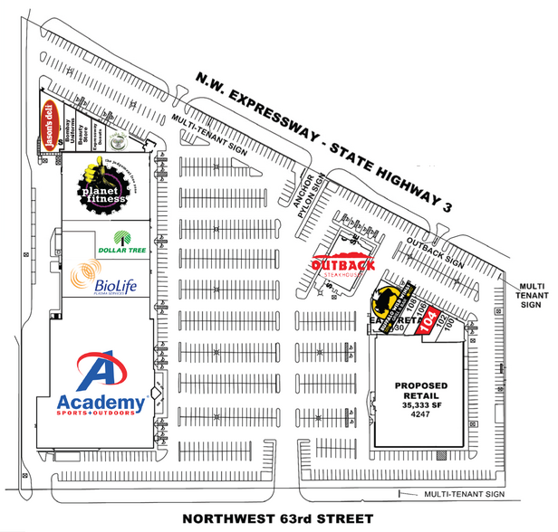 4130-4236 Nw Expressway 4247-4277 N, Oklahoma City, OK for lease - Site Plan - Image 2 of 2