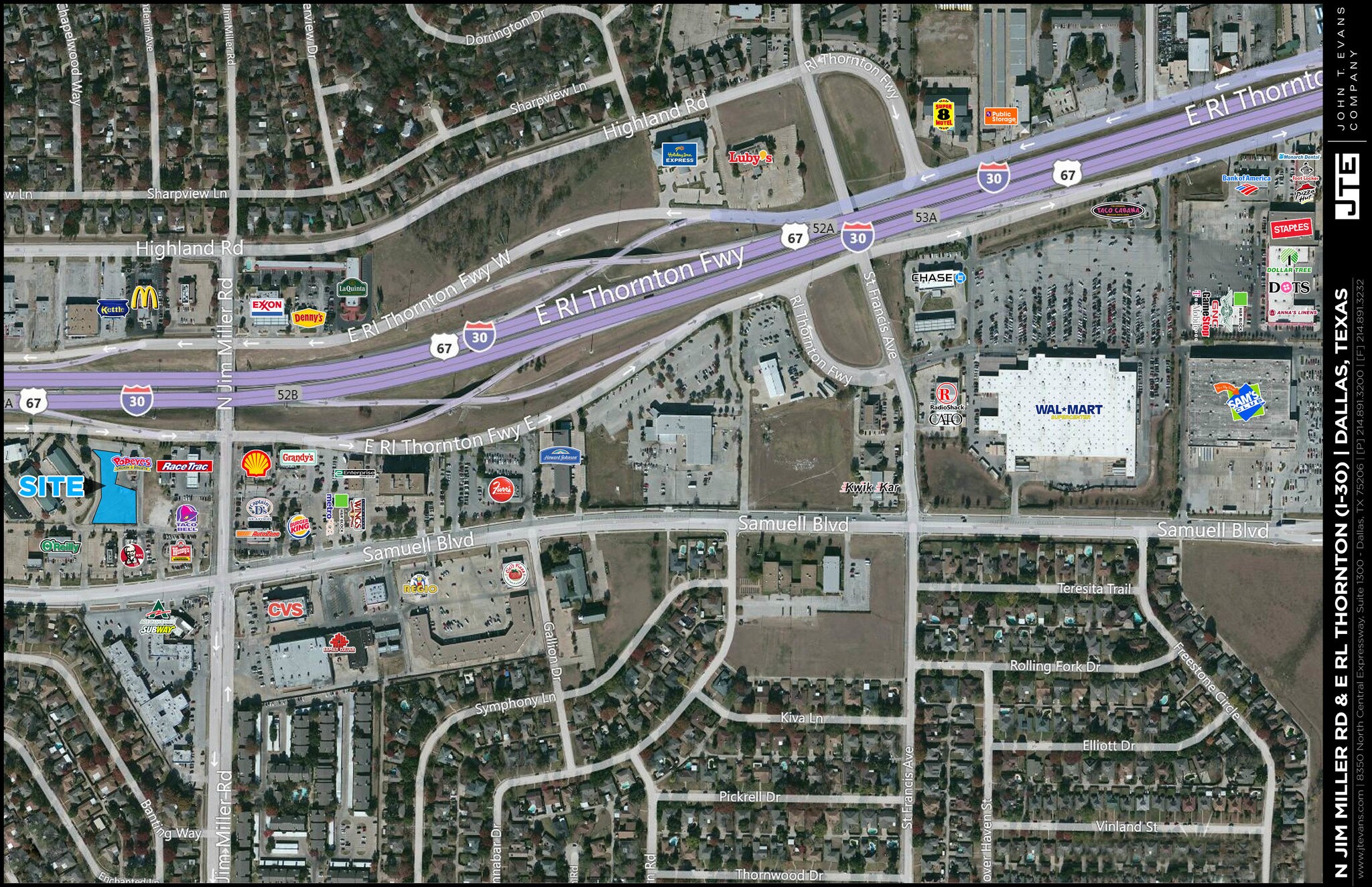 SWQ of Jim Miller Rd & Interstate 30, Dallas, TX for sale Aerial- Image 1 of 1