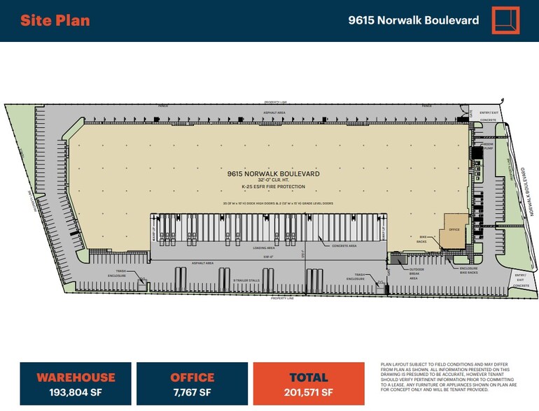 9615 Norwalk Blvd, Santa Fe Springs, CA for lease - Site Plan - Image 2 of 2