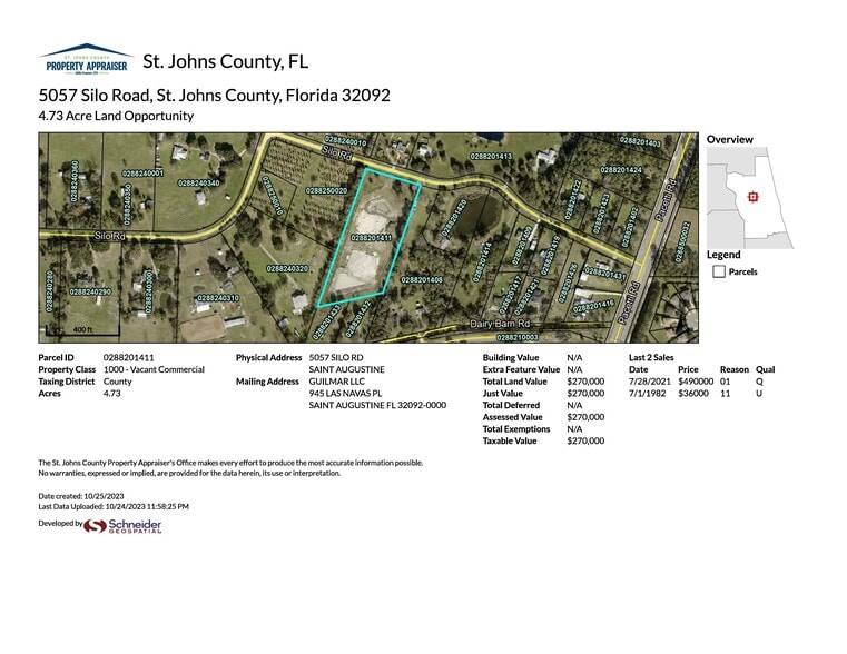 5057 Silo Rd, Saint Augustine, FL for sale - Aerial - Image 3 of 3