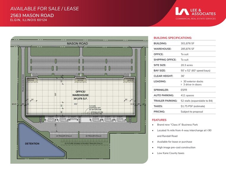 2563 Mason Rd, Elgin, IL for lease - Site Plan - Image 2 of 2