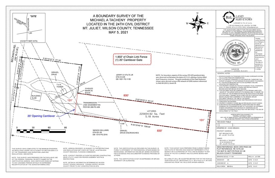 3971 Beckwith Rd, Mount Juliet, TN for sale - Site Plan - Image 2 of 2