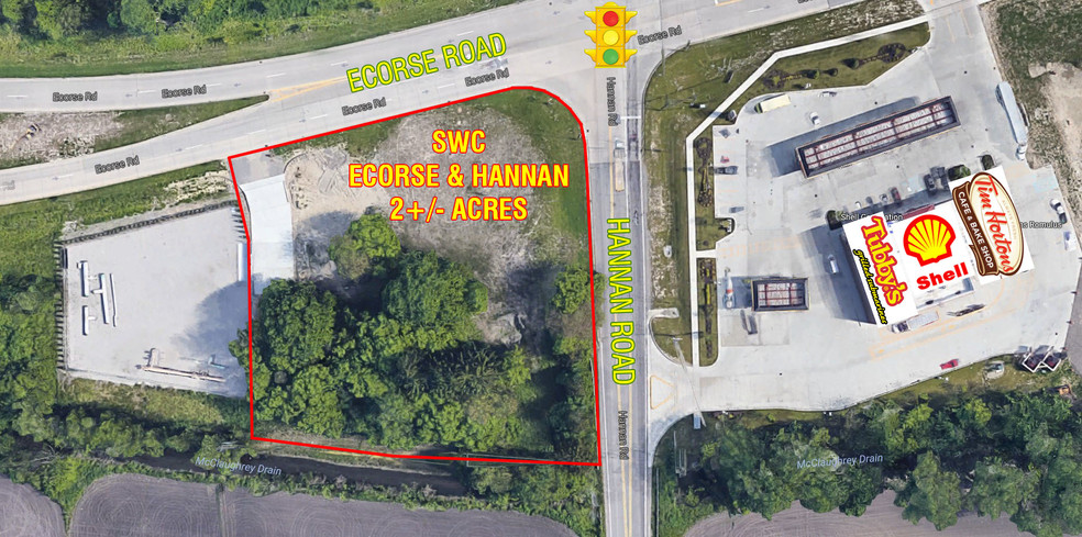 SWC Ecorse Rd & Hannan Rd, Van Buren Township, MI for lease - Aerial - Image 1 of 4