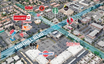 1261 W Foothill Blvd, Upland, CA - AERIAL  map view