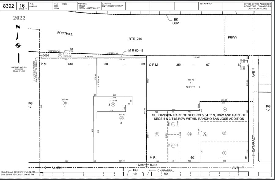 949 N Cataract Ave, San Dimas, CA for sale - Plat Map - Image 2 of 3