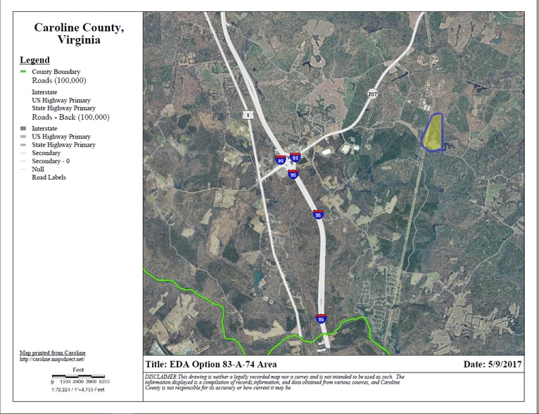 Interstate 95, Ruther Glen, VA for sale - Aerial - Image 2 of 3
