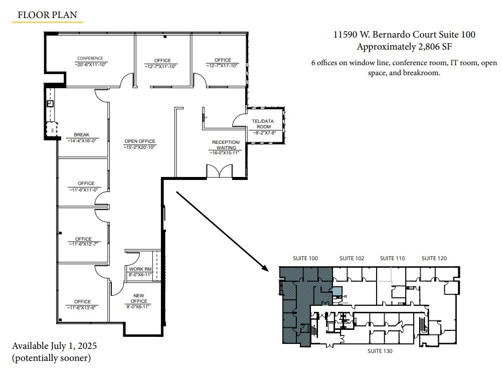 11590 W Bernardo Ct, San Diego, CA for lease Floor Plan- Image 1 of 1