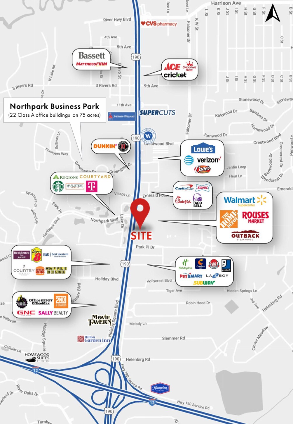 808 N Hwy 190, Covington, LA for lease Aerial- Image 1 of 3