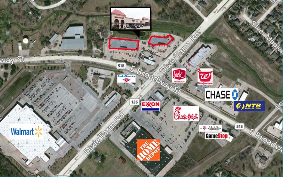 1615 E Broadway St, Pearland, TX for lease - Aerial - Image 3 of 4