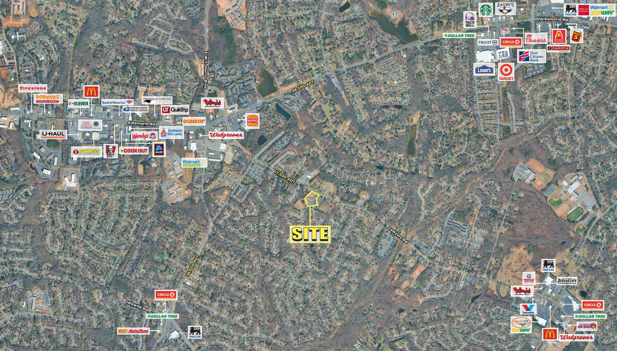 7700 Lawyers Rd, Charlotte, NC for sale Aerial- Image 1 of 4