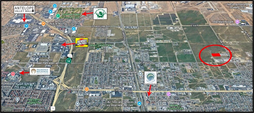 17th Street East St, Palmdale, CA for sale - Aerial - Image 2 of 2