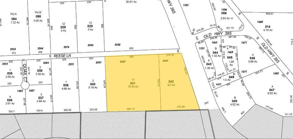 3327-3341 Reese Ln, Gardnerville, NV for sale - Plat Map - Image 1 of 1