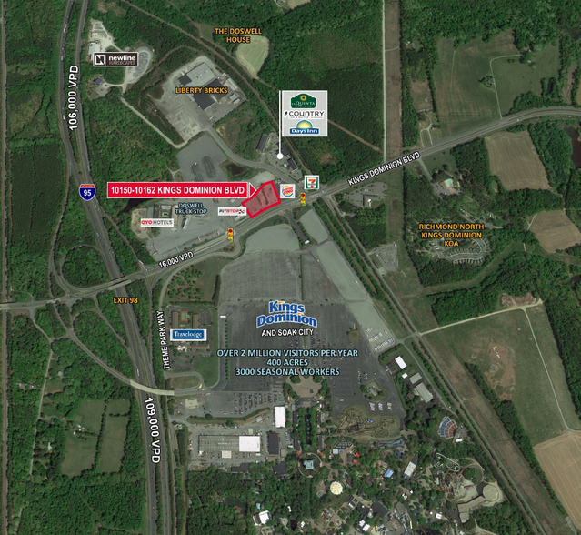 10150-10162 Kings Dominion Blvd, Doswell, VA for lease - Aerial - Image 2 of 2