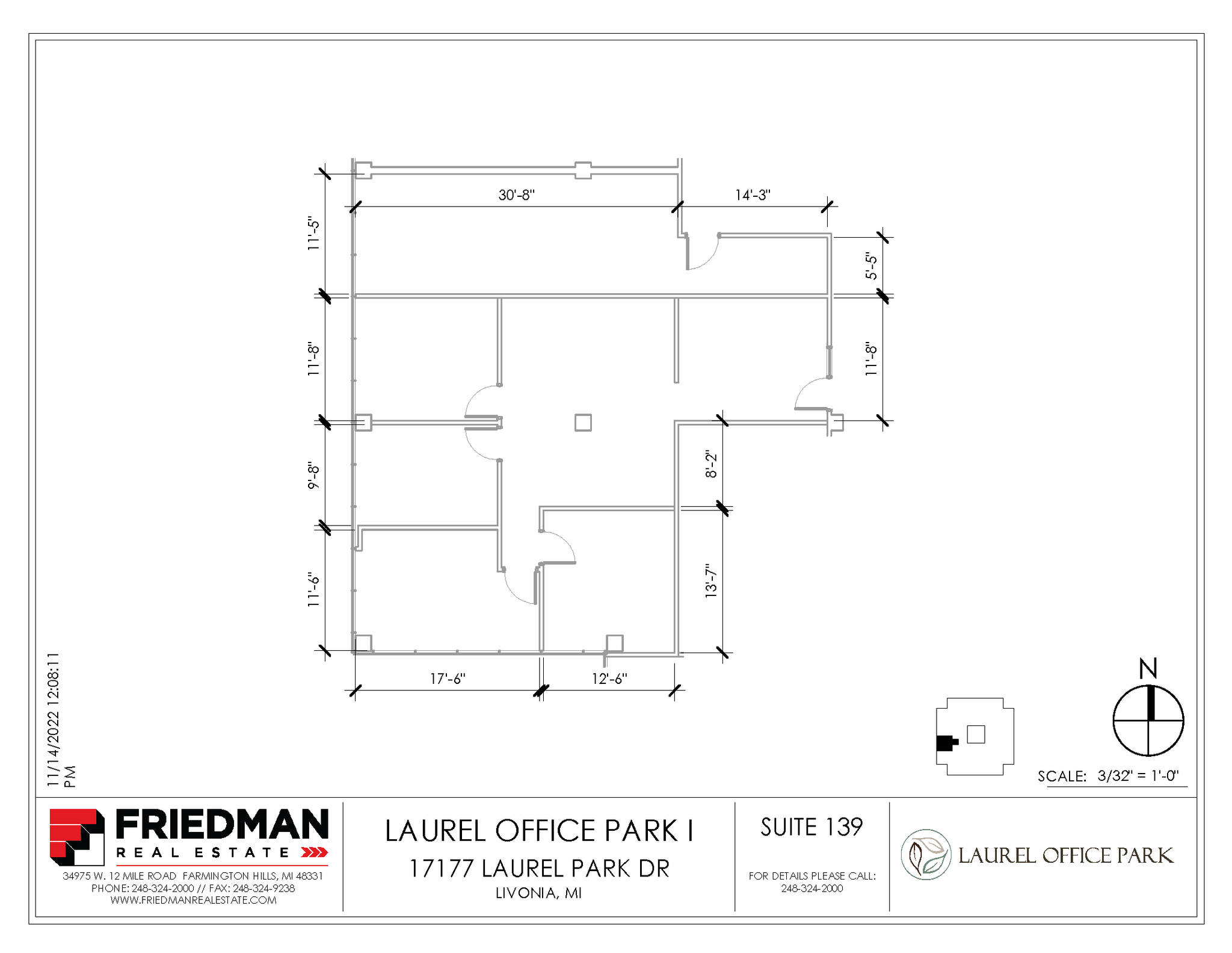 17177 N Laurel Park Dr, Livonia, MI for lease Floor Plan- Image 1 of 2