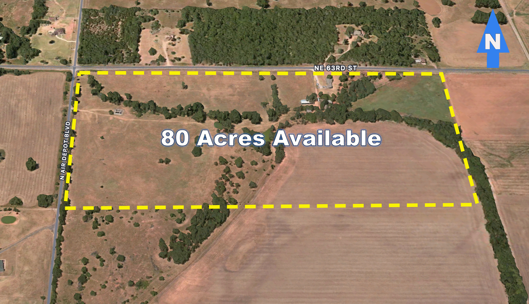 NE 63rd & Air Depot (SE/c) blvd, Oklahoma City, OK for sale Aerial- Image 1 of 2