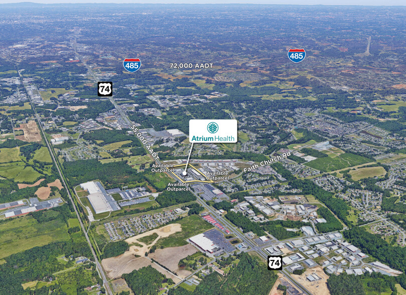 6044 W Highway 74, Indian Trail, NC for lease - Aerial - Image 2 of 5