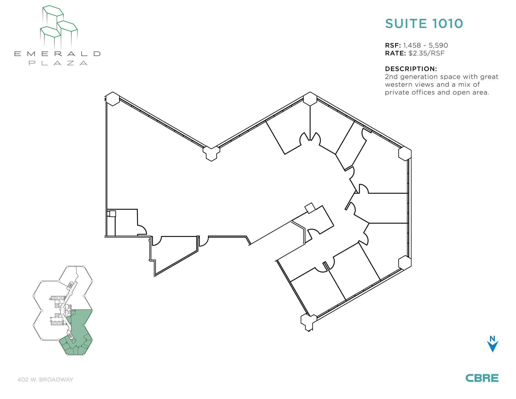 402 W Broadway, San Diego, CA for lease Floor Plan- Image 1 of 1