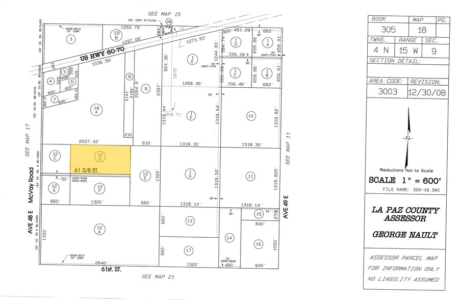 US-60 & McVay Rd, Bouse, AZ for sale - Plat Map - Image 2 of 2