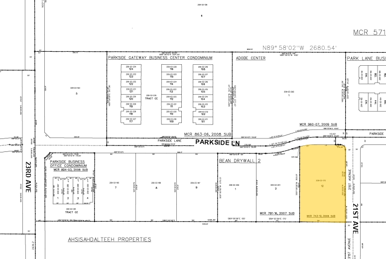 2103 W Parkside Ln, Phoenix, AZ for lease - Plat Map - Image 3 of 5