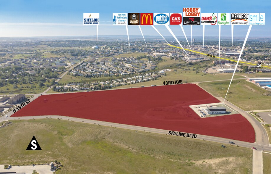 1609 Skyline Blvd, Bismarck, ND for sale - Aerial - Image 2 of 3