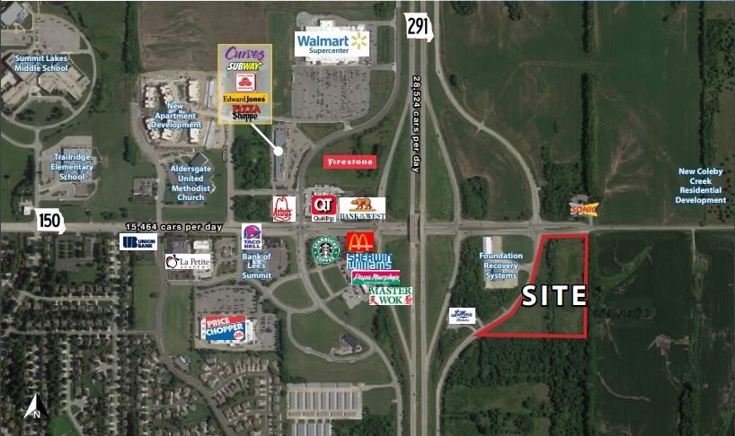 150 HWY &291 Hwy, Lees Summit, MO for sale - Aerial - Image 2 of 4