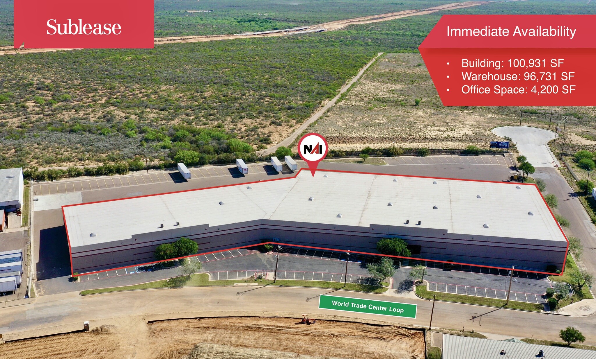 1629 World Trade Center Loop, Laredo, TX for lease Aerial- Image 1 of 19