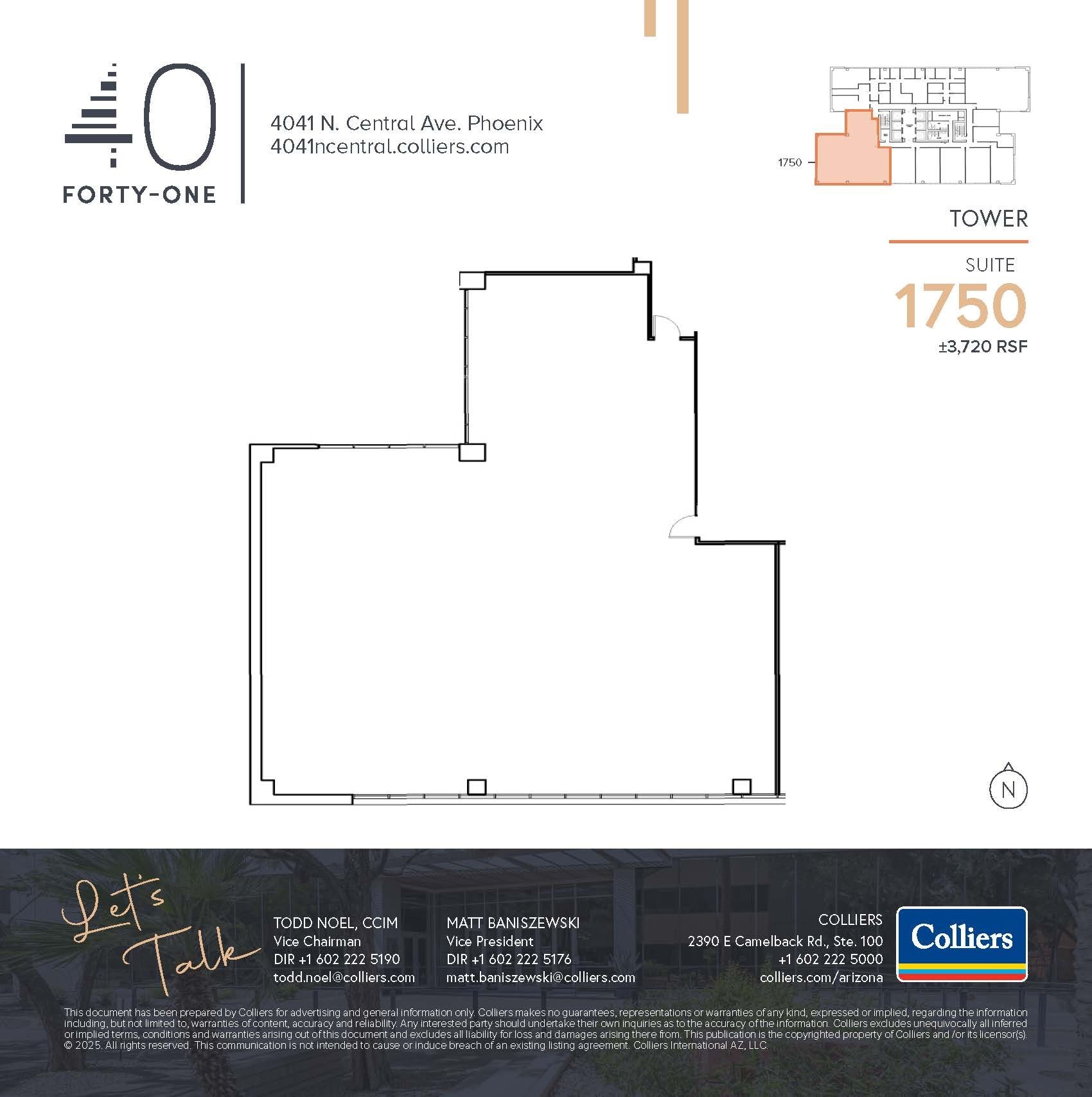4041 N Central Ave, Phoenix, AZ for lease Floor Plan- Image 1 of 1