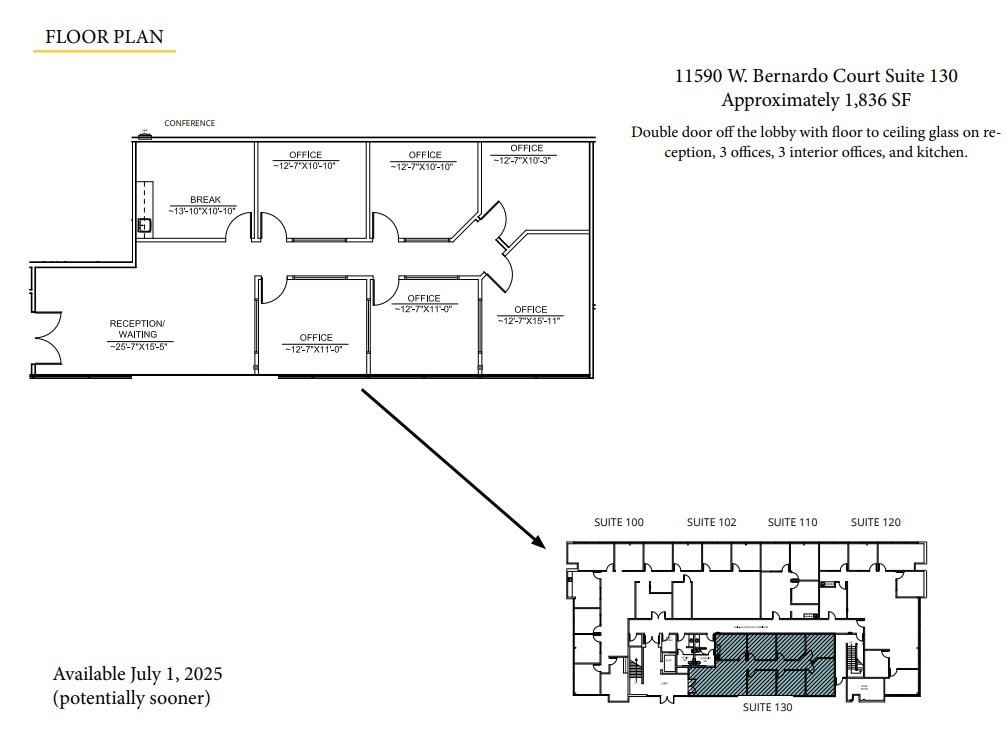 11590 W Bernardo Ct, San Diego, CA for lease Floor Plan- Image 1 of 1