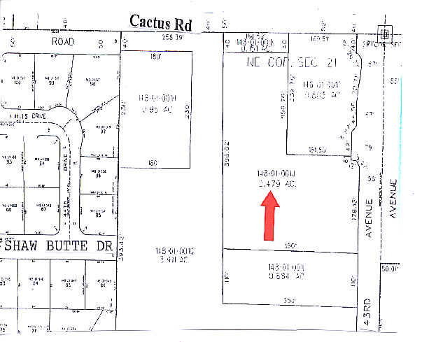 4323 W Cactus Rd, Glendale, AZ for lease - Plat Map - Image 2 of 10