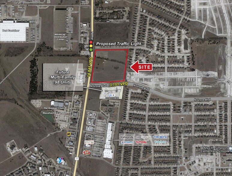 NEC North Grove & US 77, Waxahachie, TX for sale - Primary Photo - Image 1 of 1