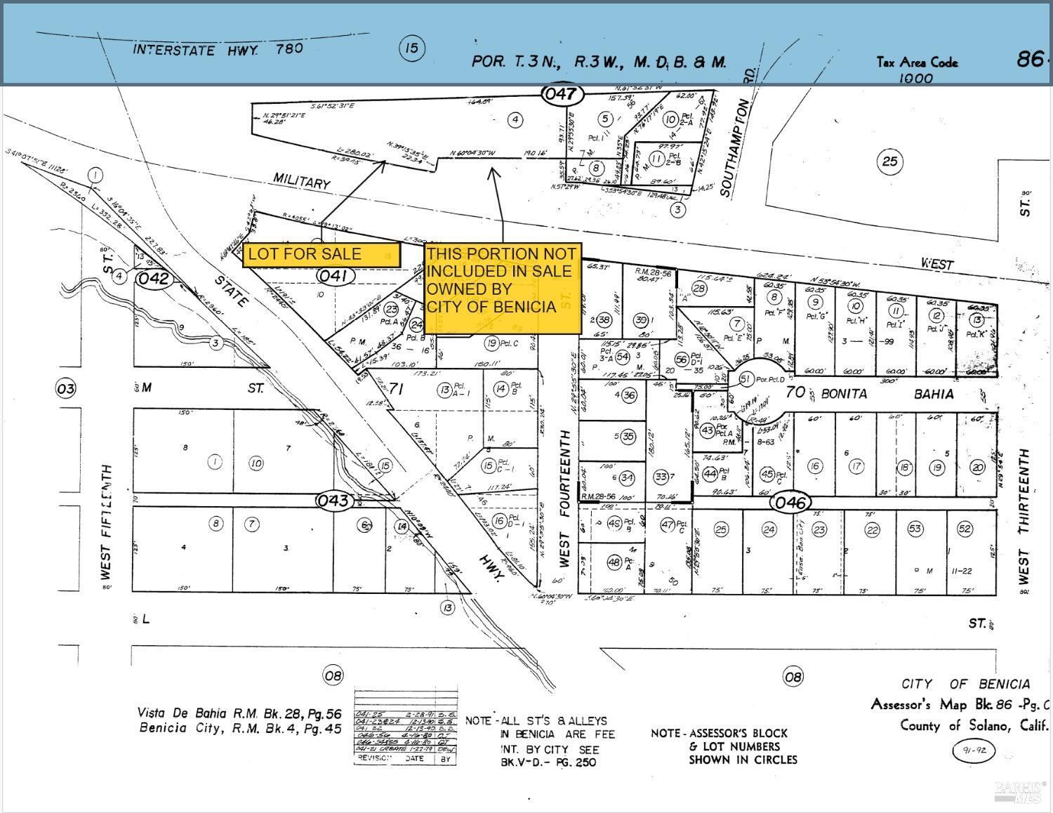 1400 Military w, Benicia, CA for sale Plat Map- Image 1 of 4