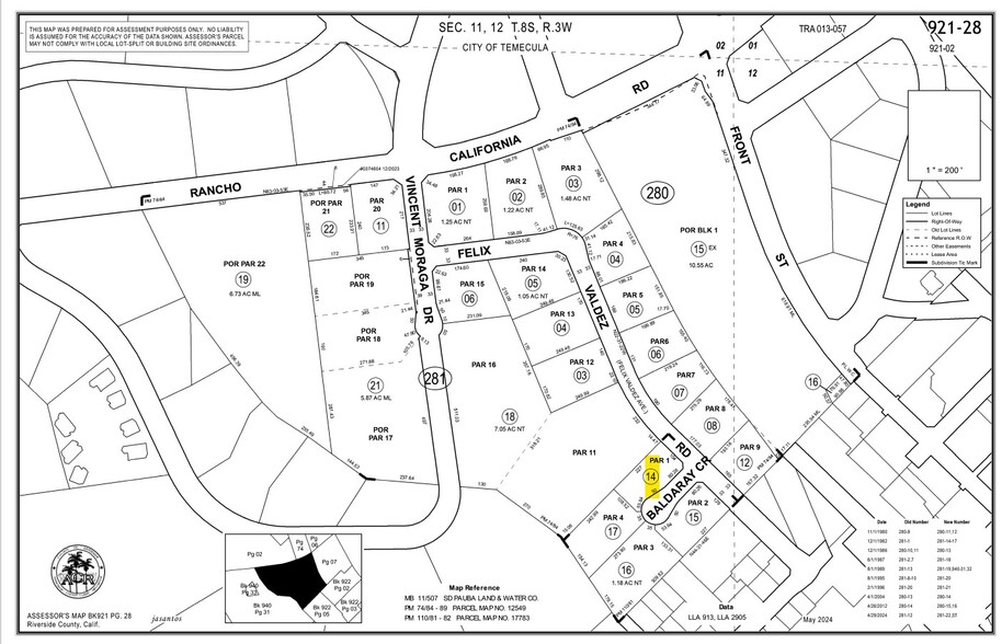 Felix Valdez Rd And Baldaray Cir, Temecula, CA for sale - Plat Map - Image 2 of 2