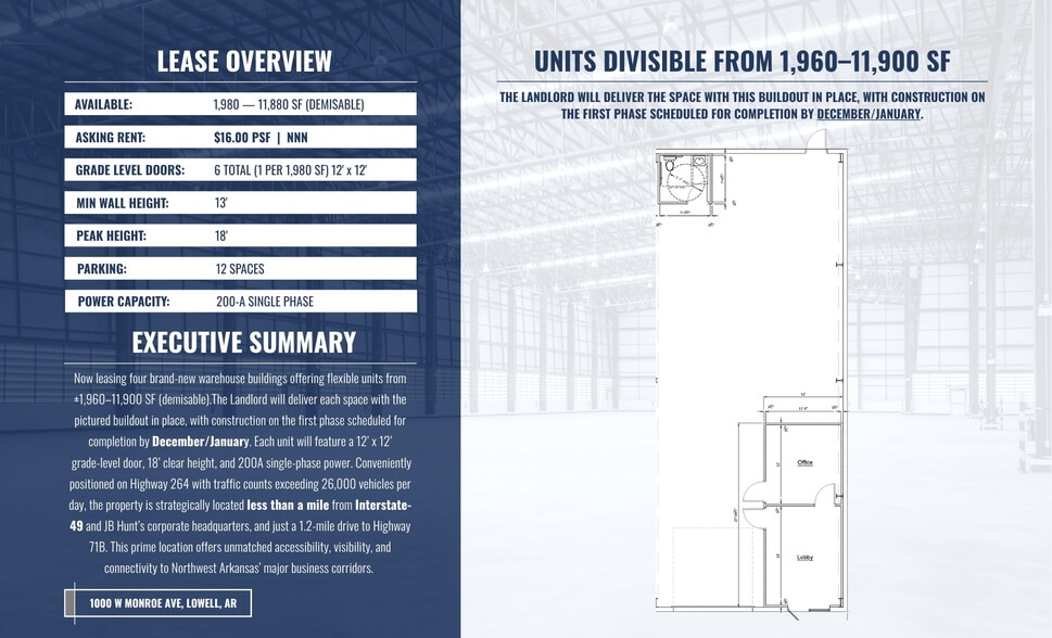 1000 W Monroe Ave, Lowell, AR for lease - Building Photo - Image 2 of 9