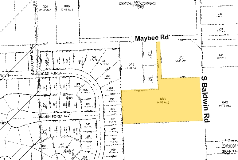 3590 S Baldwin Rd, Orion Township, MI for sale Plat Map- Image 1 of 2