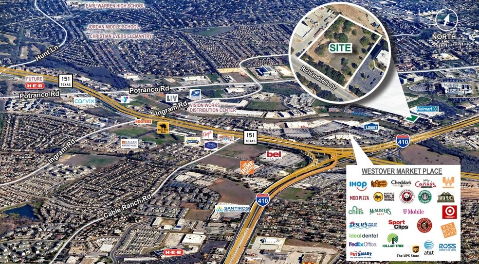 Richland Hills Drive & Loop 410, San Antonio, TX for sale - Aerial - Image 2 of 2