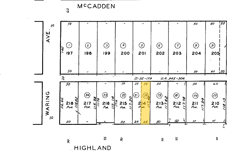 734-736 N Highland Ave, Los Angeles, CA for sale - Plat Map - Image 2 of 17