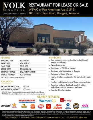 More details for 401 Chiricahua Ave, Douglas, AZ - Retail for Sale